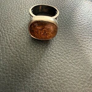 Silpada Sterling Silver Bronzite Brown Ring